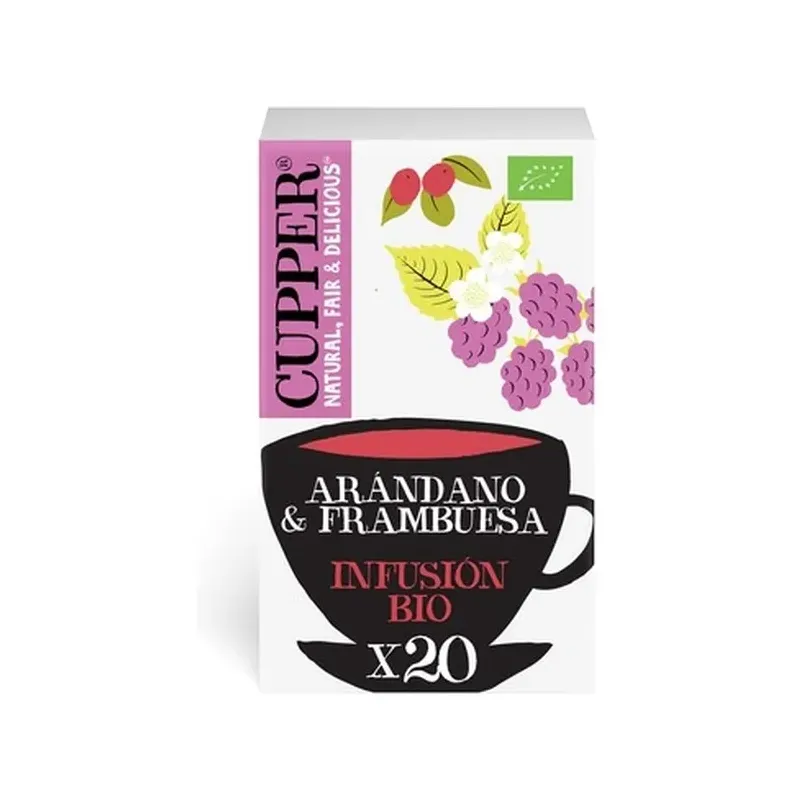 INFUSIÓN ARÁNDANO Y FRAMBUESA BIO, 20BOLSAS