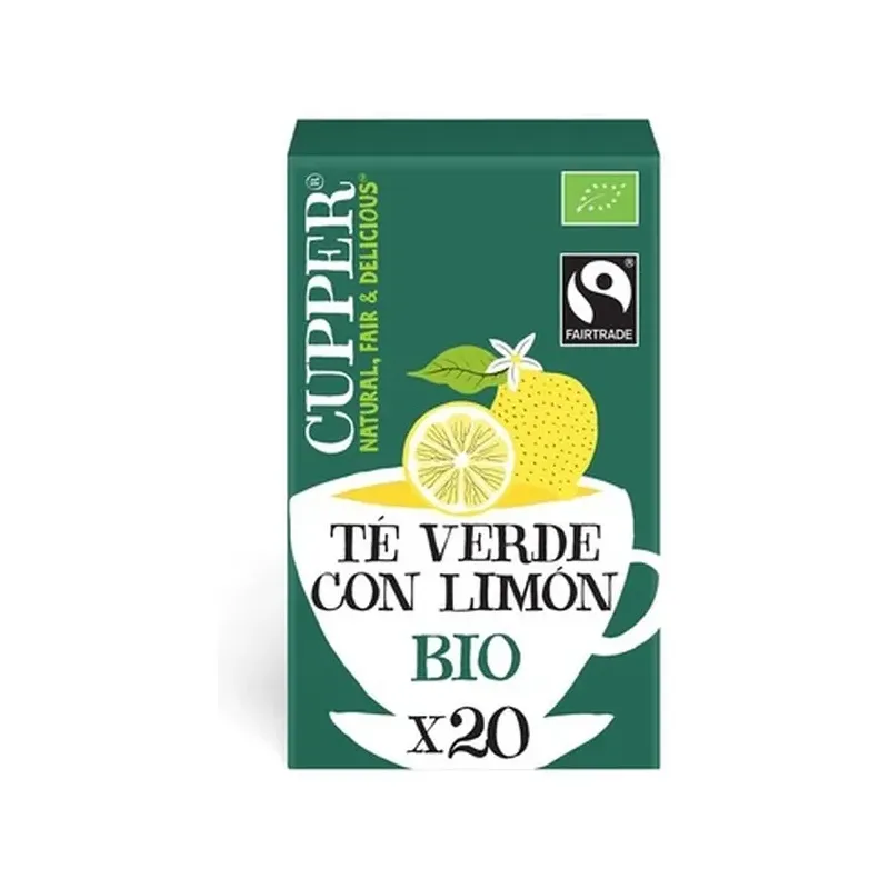 TÉ VERDE CON LIMÓN BIO, 20 BOLSAS
