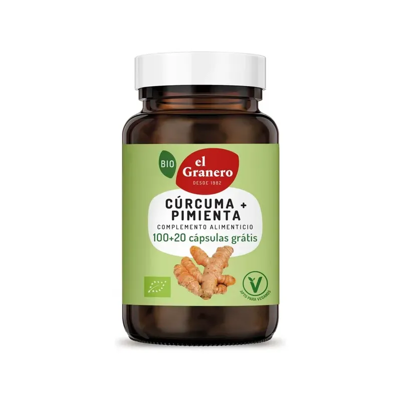 CÚRCUMA + PIMIENTA BIO, 100 + 20 CÁ