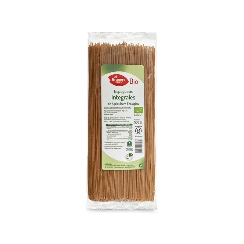 ESPAGUETIS INTEGRALES BIO, 500 G