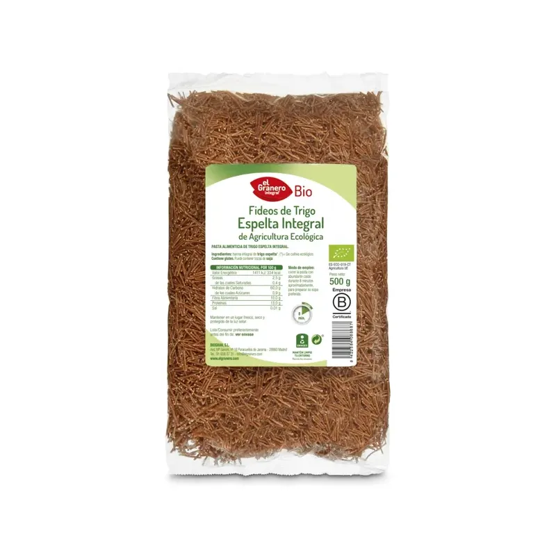 FIDEOS DE TRIGO ESPELTA INTEGRAL BI