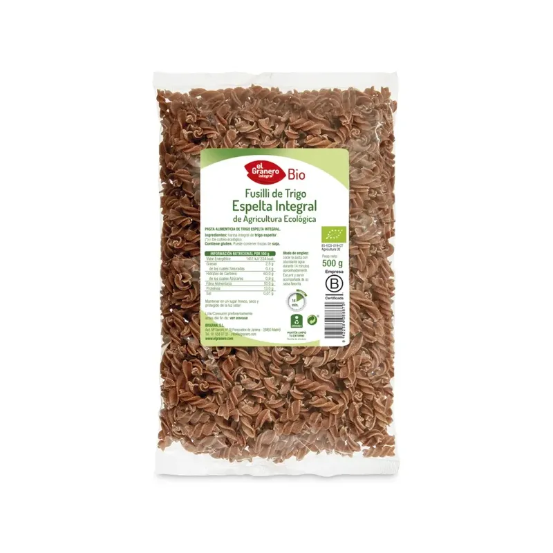 FUSILLI DE TRIGO ESPELTA INTEGRAL B